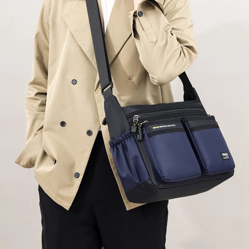 Men S Large Capacity Portable Multifunctional Shoulder Bag Casual Fashionable Simple Waterproof