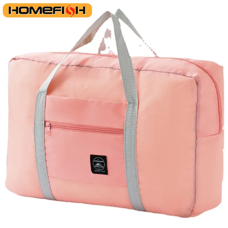 Homefish Foldable Travel Tote Bag Women Lightweight Carry-On Luggage Bag Large Capacity Casual