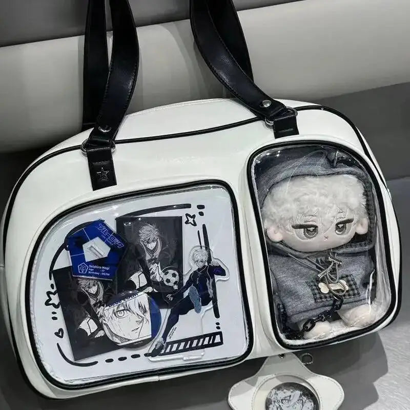 Y2K Ita Bag Large Capacity Transparent Window Crossbody Shoulder Bag