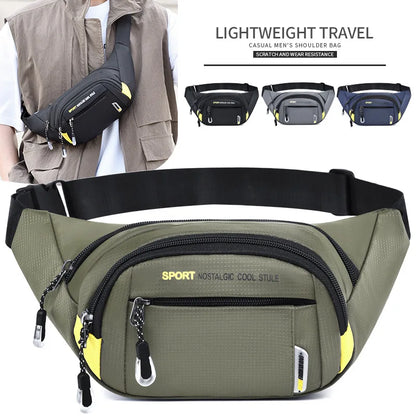 Oxford Fabric Men S Sports Durable Chest Bag Large-Capacity Multi-Pocket Cycling Crossbody Bag