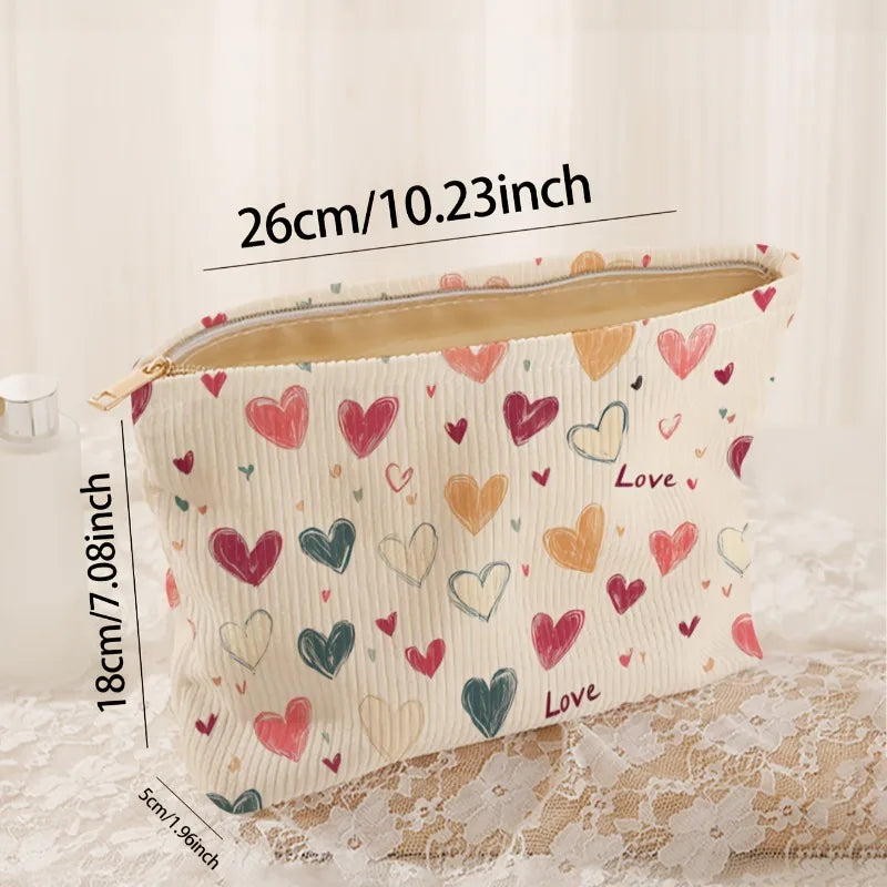 Floral & Bow Cosmetic Bag – Lightweight Zipper Makeup Pouch