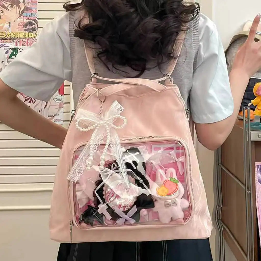 Y2K Ita Tote Bag – Large Transparent Window Shoulder Bag