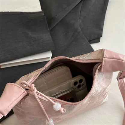Floral Embroidered Tote Bag – Women's Large Capacity Shoulder Bag