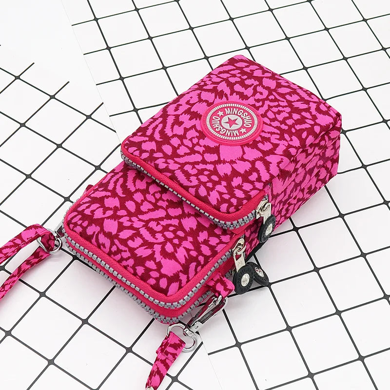 Nylon Shoulder Crossbody Phone Bag Women Sports Running Multi Layer Zipper Pouch Armband Bag