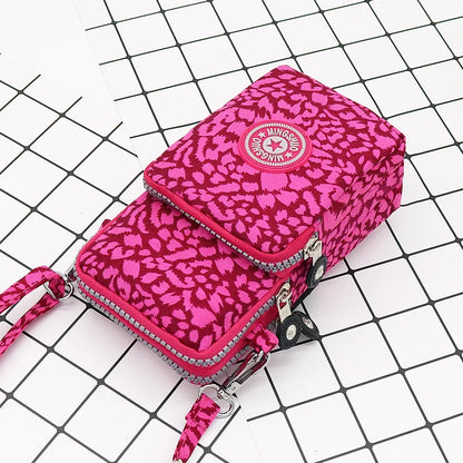 Nylon Shoulder Crossbody Phone Bag Women Sports Running Multi Layer Zipper Pouch Armband Bag