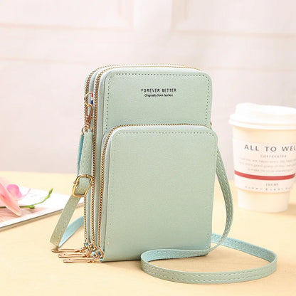 Large Capacity Multi Functional Solid Color Simple Single Shoulder Small Bag Touch Screen Crossover