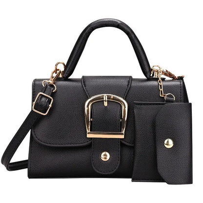 Buckle Flap Handbag – Women's Crossbody Bag & Wallet Set