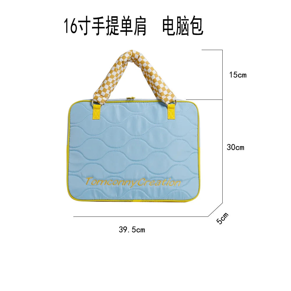 Color Collision Nylon Computer Bag 16 Hand Lading Shoulder Laptop 15 6 Large Capacity Storage Layer