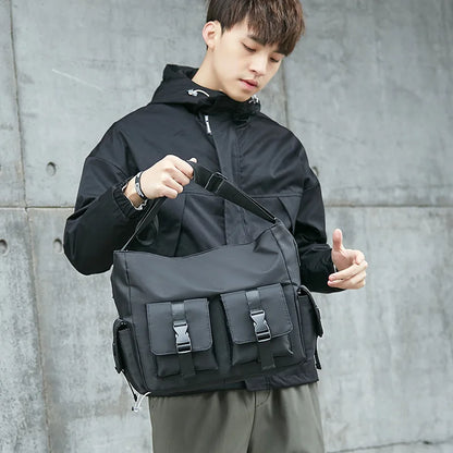 Men S Women Work Wear Oxford Cloth Student Postman Single Shoulder Backpack Large Capacity Buckle