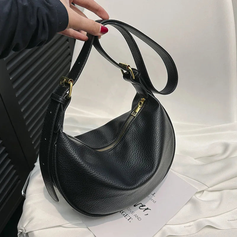 Crescent Crossbody Bag – Soft Vegan Leather Hobo Sling