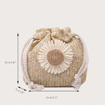 Summer Straw Strap Mouth Women S Woven Bag Single Shoulder Crossbody Travel Amusement