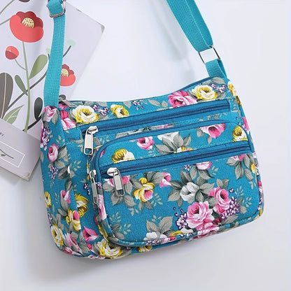 Large Capacity Floral Crossbody Shoulder Bag for Women