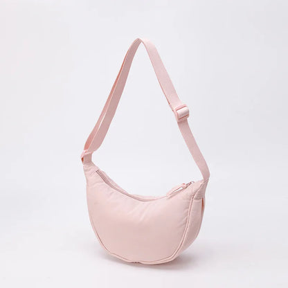Nylon Crescent Crossbody Bag – Lightweight Women's Shoulder Bag