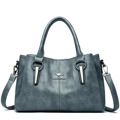Genuine Leather Women's Handbag – Shoulder & Crossbody Tote