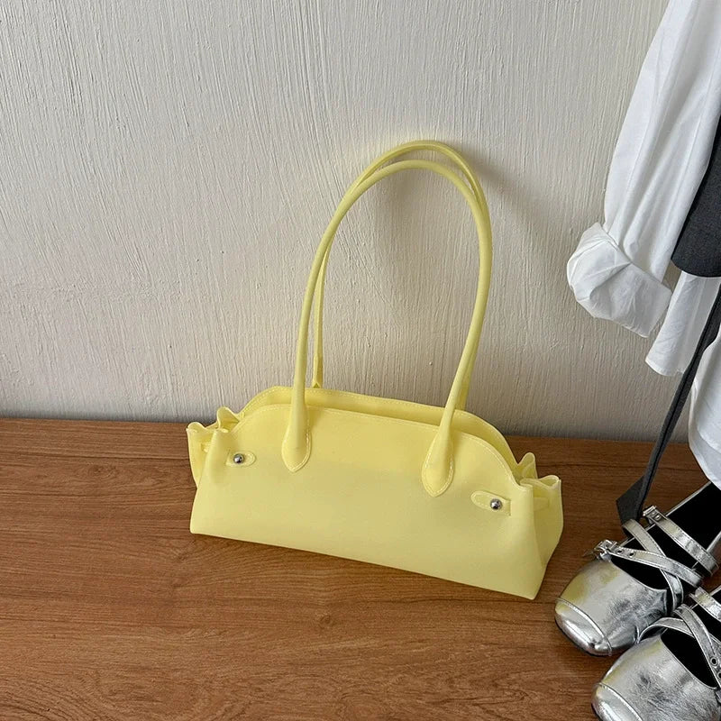 Pvc Single Bag Commuter Underarm Fashionable Large Capacity Women Shoulder Handbag Trendy Summer