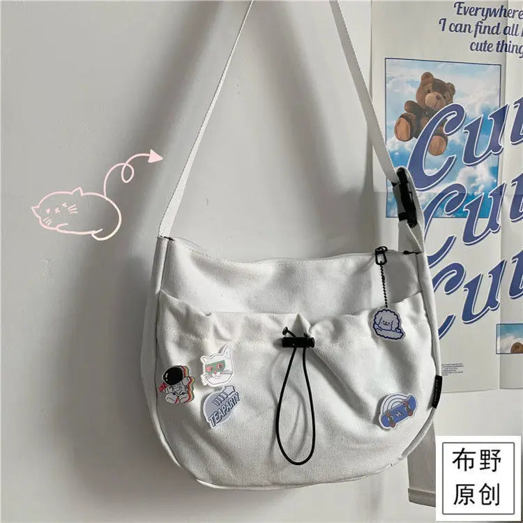 Canvas Crossbody Messenger Bag – Cute Casual Shoulder Bag for Women
