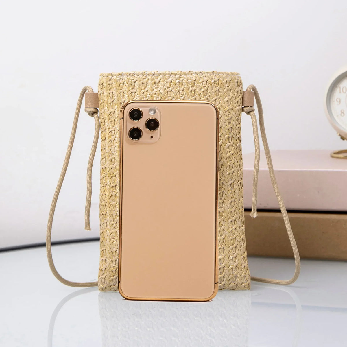 Flower Woven Crossbody Bag – Women's Mini Phone Purse