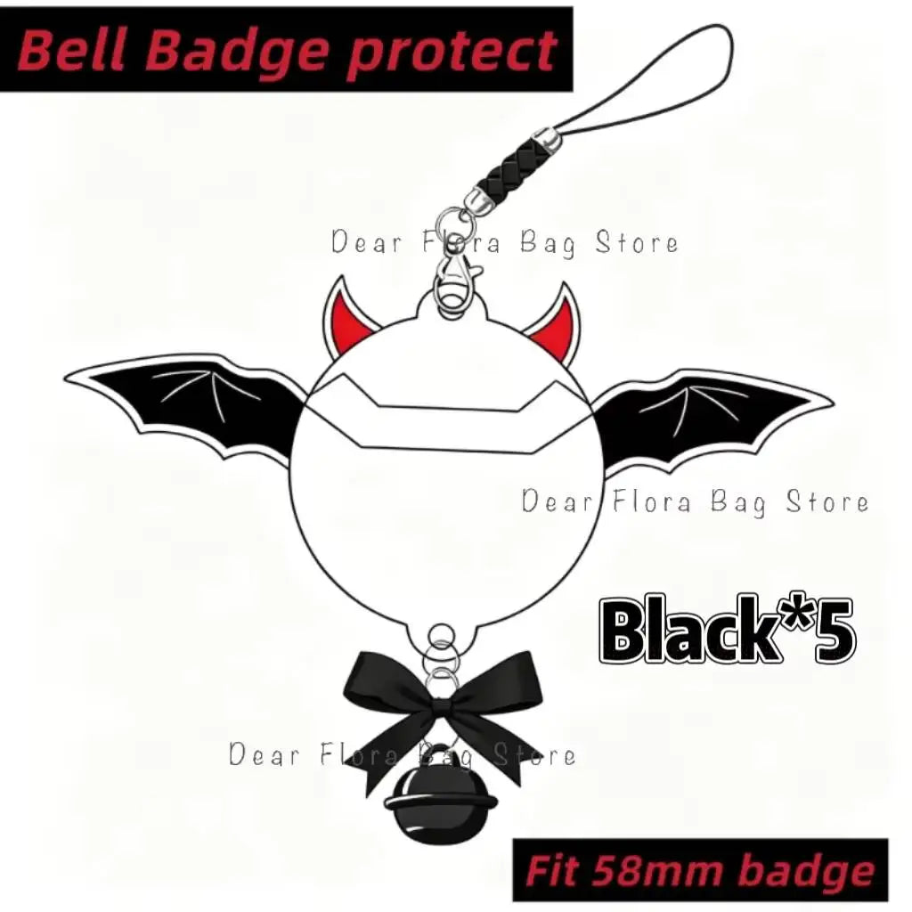 Ita Bag Pin Badge Protector – Angel & Devil Wings with Bell Charm