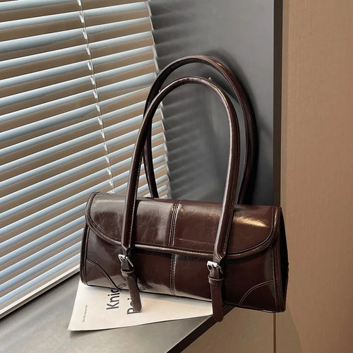 Retro Oil Wax Leather Shoulder Bag for Women