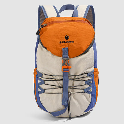 Light Nylon Spliced Color-Blocking Backpack Hiking