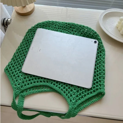 Leisure Large Capacity Cotton Woven Bag Women S Shoulder Bags Casual Straw Wicker Ladies Handmade