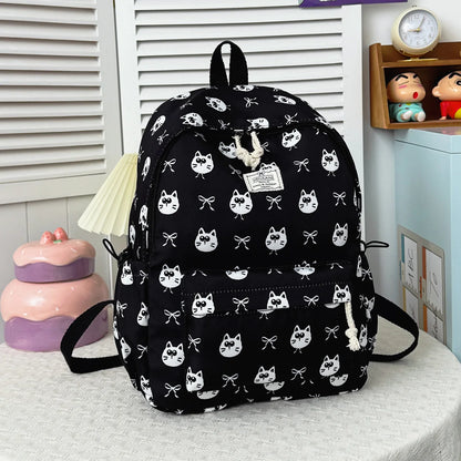 Sweet Cool Cartoon Animal Pattern Girl Backpack Lightweight Nylon Large Capacity Multifunctional