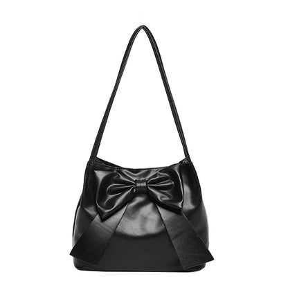 Bow Tote Bag for Women – Large Faux Leather Shoulder Handbag
