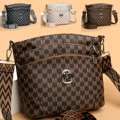 Monogram Crossbody Bag for Women – Multi-Pocket Shoulder Bag