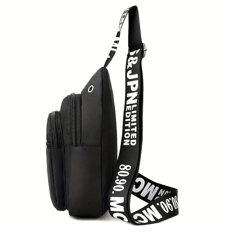 Men S Backpack Double Zippers Shoulder Strap Letter Pattern