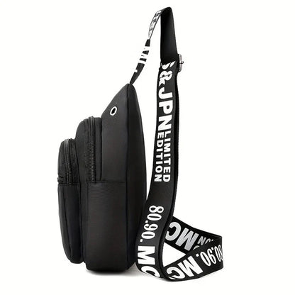 Men S Backpack Double Zippers Shoulder Strap Letter Pattern