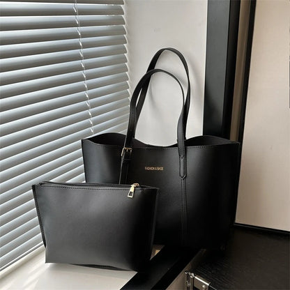 Large Faux Leather Tote Bag Set – Women's Shoulder Bag
