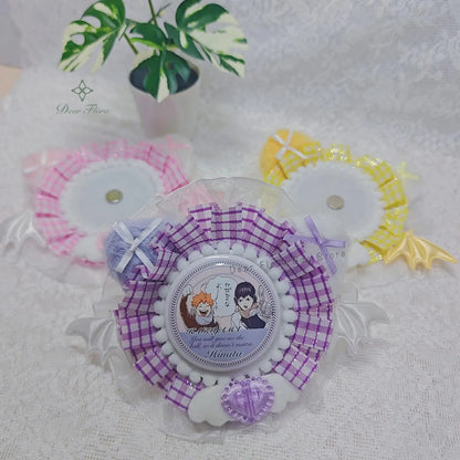 Ita Bag Badge Display Stand – Handmade Lace Cat Ears Wings Decoration