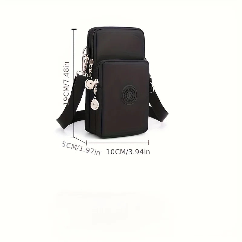 Crossbody Phone Bag for Women – Mini Oxford Wristlet Purse