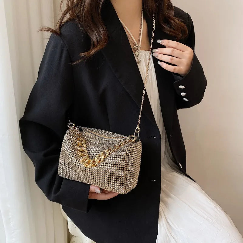 Rhinestone Chain Bag – Women's Glam Shoulder & Crossbody