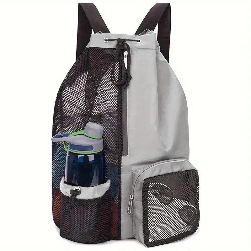 Mesh Drawstring Swim Bag – Waterproof Oxford Backpack for Beach & Pool