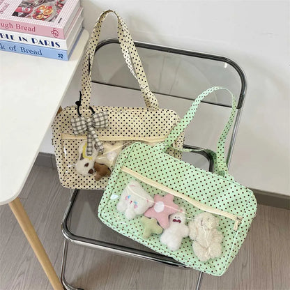 Shoulder Underarm Y2k Ulzzang Ita Bag Woman Polka Dot Tote Trendy Bolso Transparent Sac Femme Youth