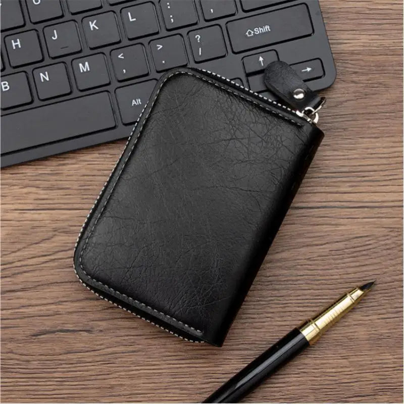 Homefish Vintage Slim Wallet Zipper Rfid Blocking 11 Slot Card Holder Retro Style Gift Men Women