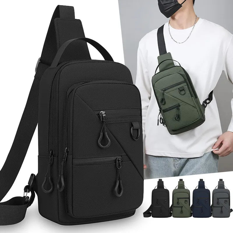 Men S Waist Packs Chest Bag Soft Waterproof Pu Shoulder Casual Crossbody Bags Bolsos - Waterproof