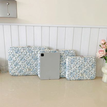 Fashionable Casual Laptop Bag Cute Flowers Print Women Clutches Portable Lightweight Storage School