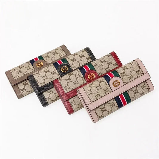 Leather Women S Long European American Style Wallet Multi-Card Position Fashionable Large-Capacity