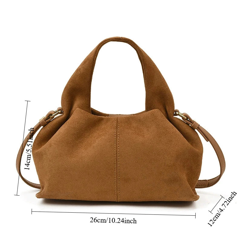 French Cloud Dumpling Bags Brand Design Frosted Handbag Lunch Box Bag Retro Magnetic Clasp Shoulder
