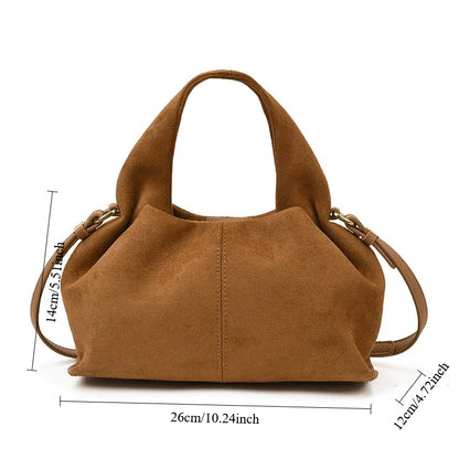 French Cloud Dumpling Bags Brand Design Frosted Handbag Lunch Box Bag Retro Magnetic Clasp Shoulder