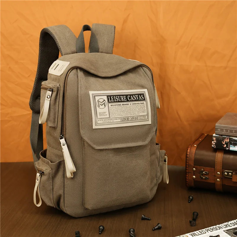 Wear-Resistant Canvas Large-Capacity Men S Backpack