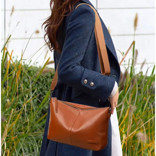 Real Leather Women S Large Capacity Shoulder Crossbody Bag Mobile Phone Storage Commuting Premium