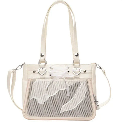 Y2K Ita Shoulder Bag – Transparent DIY Display Crossbody Handbag