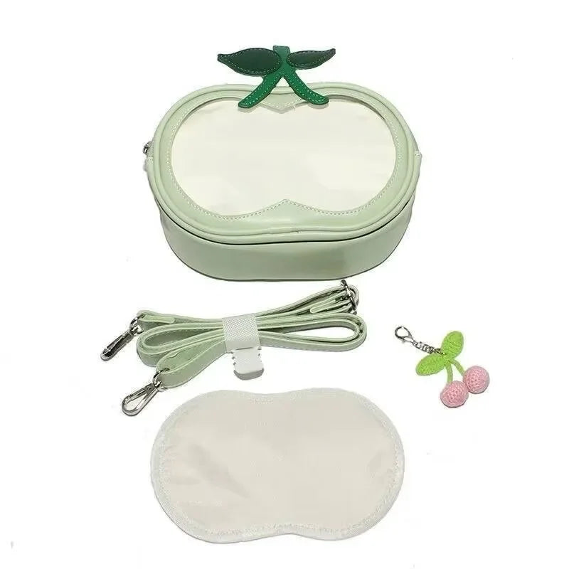Apple-Shaped Ita Crossbody Bag – Transparent Window Shoulder Bag for Women