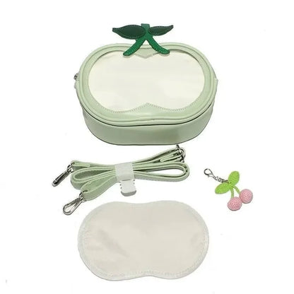 Apple-Shaped Ita Crossbody Bag – Transparent Window Shoulder Bag for Women