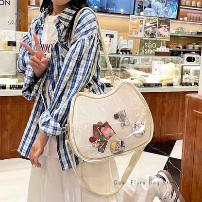 Cat-Shaped Ita Bag – Transparent Crossbody Shoulder Bag