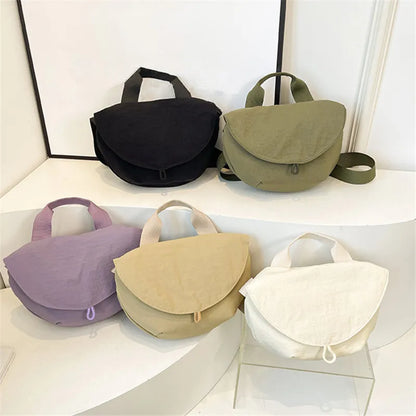 Lightweight Women S Bag Stylish Canvas Cross Bags Nylon Tote Y2k Bag Solid Color Waterproof Shoulder