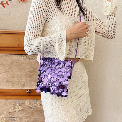 Sequin Crossbody Bag – Women's Sparkly Mini Evening Shoulder Purse
